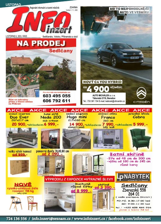 INFO inzert Příbram, Sedlčany, Votice, Listopad 2025, č. 303