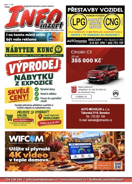 INFO inzert Příbram, titulní strana Listopad 2026, č. 315